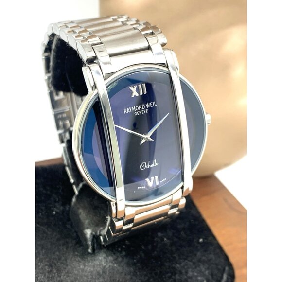 Raymond Weil Men's Watch 2010 Othello Swiss Quartz Blue Dial Silver Steel 37mm - Picture 13 of 14